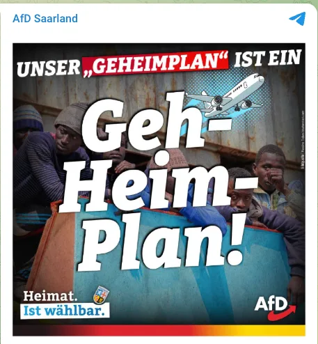 bild mit Schwarzen menschen im hintergrund „unser „geheimplan" ist ein geh-heim-plan!